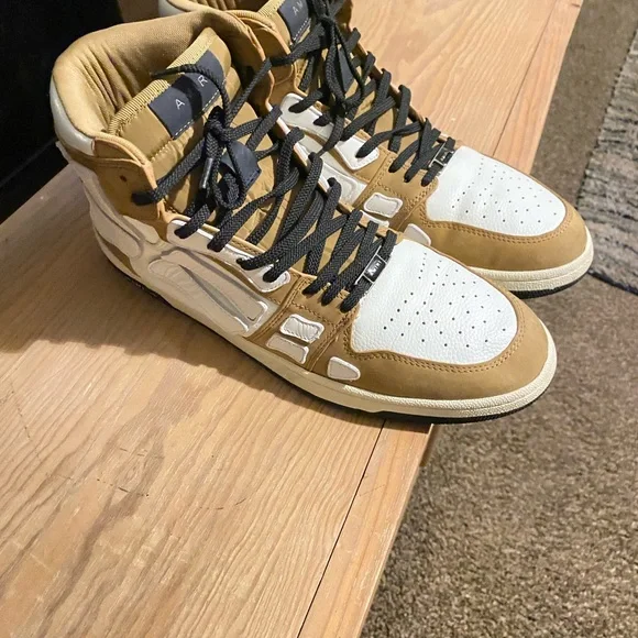 AMIRI Tan and White Athletic Sneakers skeleton Men size 10US 9UK